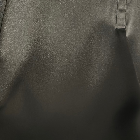 PLEIONE | Anthropologie Dusty Blue Long Sleeve Polo Satin Blouse - Picture 4 of 13